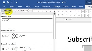 How to type quadratic equation in Microsoft Word