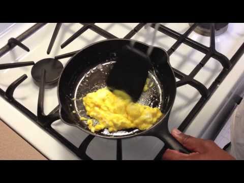 Cooking Scrambled Eggs On Cast Iron Hd-11-08-2015