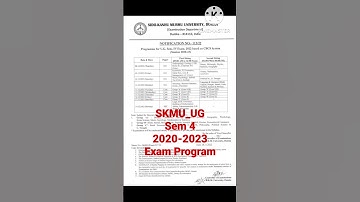Skmu Ug Sem 4 Exam program । Skmu Ug 2022-2023 Exam Program 2022