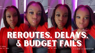 I Got Rerouted | 5 Hour Delay | $50 Work Budget | Flight Attendant Stuggles | Tamera Larrimore