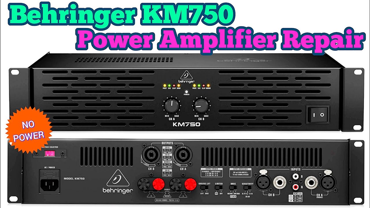 Behringer km750 amplifier Repair no power problem solved - YouTube