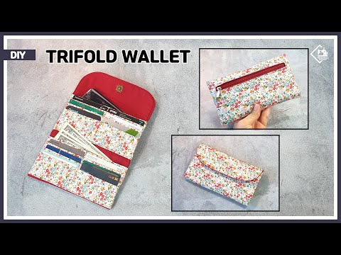   DIY Trifold Wallet Fabric Purse Wallet No Bias Sewing Tutorial Tendersmile Handmade