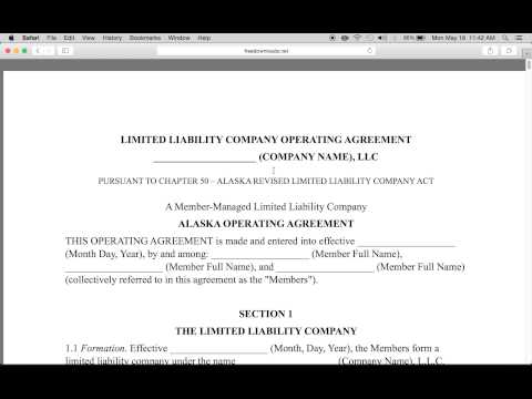 How to Write a Free Alaska LLC Operating Agreement