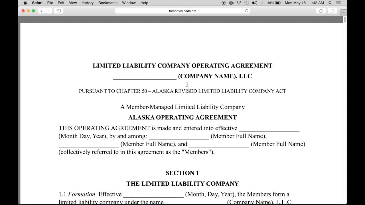 How to Write a Free Alaska LLC Operating Agreement