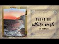 How to paint white wash | ACRYLIC PAINTING TUTORIAL | seascape painting | ocean sunset painting