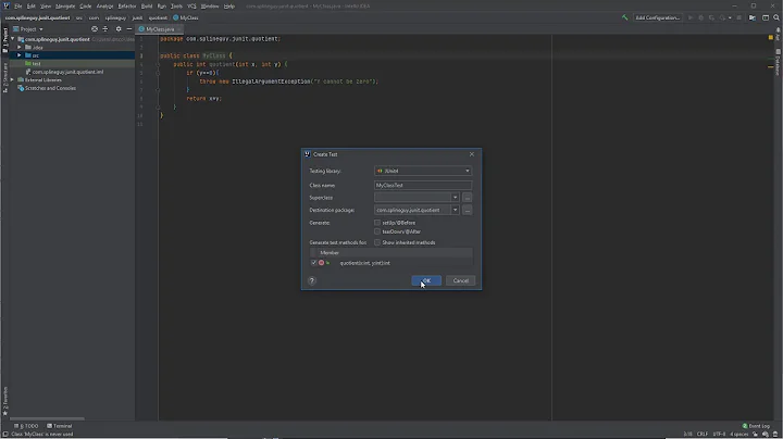 How to set up a simple JUnit4 test in IntelliJ