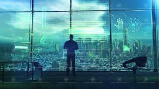 Coding through virtual reality panel, 3D render.