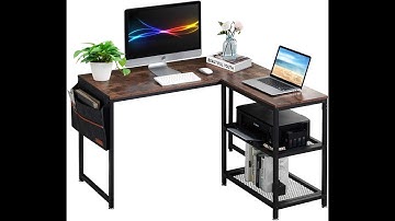 Assemble: VECELO Computer Desk L Shaped Heavy Duty Home Office Table