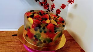 How to make The best fruit jelly cake طريقة عمل اطيب كيكة الجيلي بالفواكه