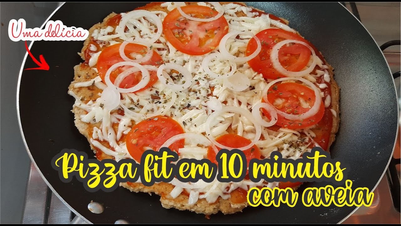 LANCHE EM 10 MINUTOS| PIZZA DE AVEIA FIT FEITO NA FRIGIDEIRA 😋