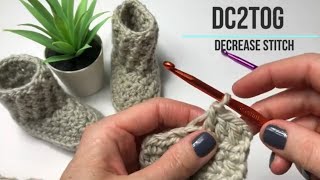 DC2TOG - Double Crochet 2 Stitches Together - Crochet Stitch Tutorial