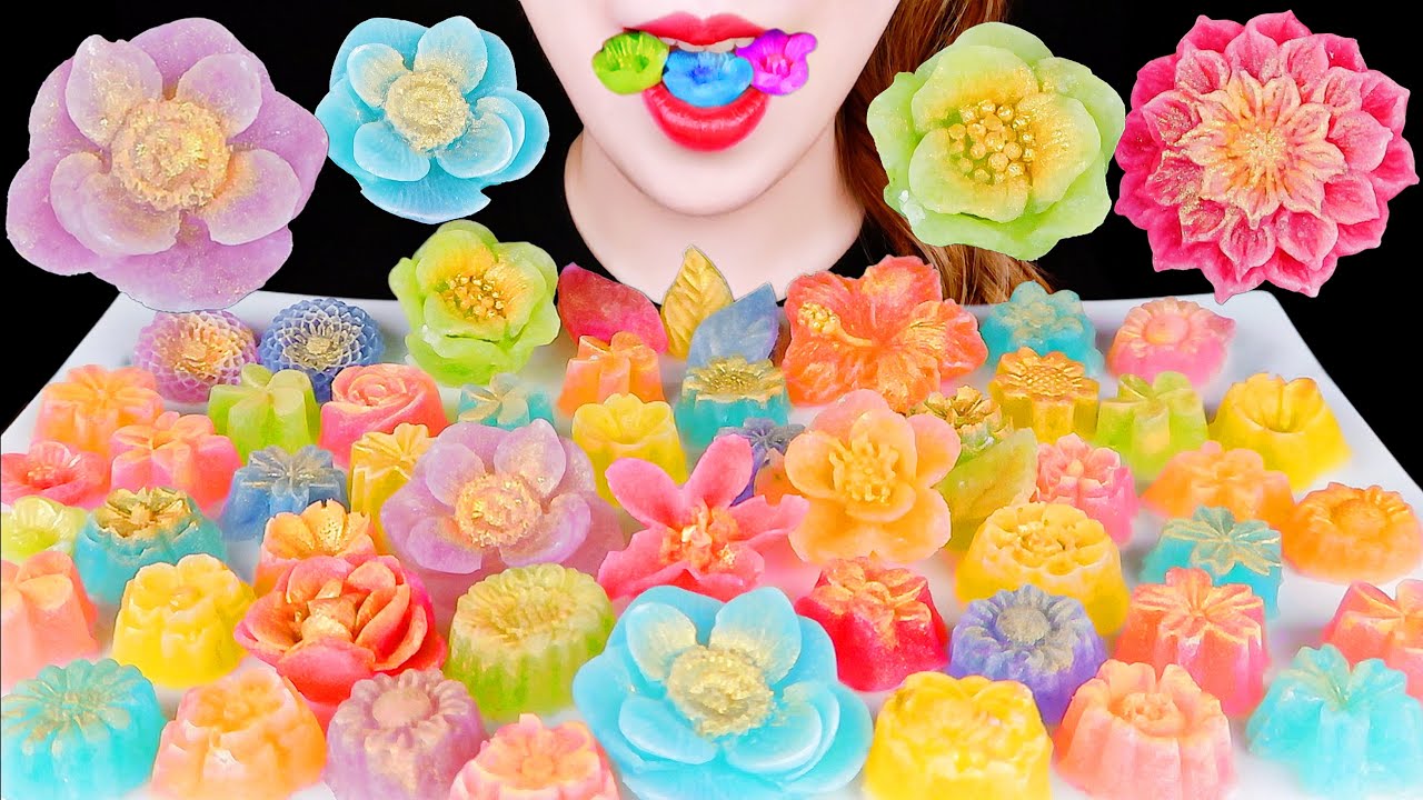 ASMR RAINBOW CRYSTAL CANDY KOHAKUTO EATING SOUNDS MUKBANG 먹방 咀嚼音