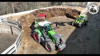 Mist streuen beim größten Milchviehbetrieb Österreichs/Fendt 728.1/Strautmann Streublitz VS 1805