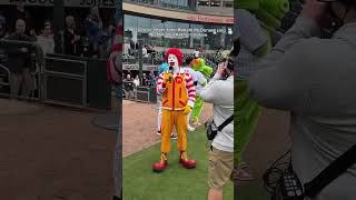 Ronald McDonald Sings National Anthem at Minor League Baseball Game