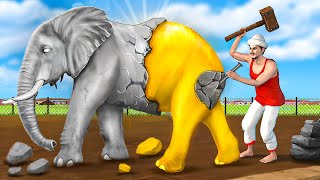 Magical Golden Elephant Statue Hindi Kahaniyan | Hindi Stories | Kahani | Cartoon Cartoon | Cartoon