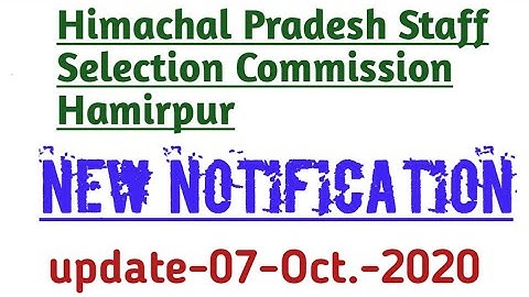 HPSSC New notification as on 7 October 2020|Notification, Rejection list & Roll no Hpsssb Hamirpur |
