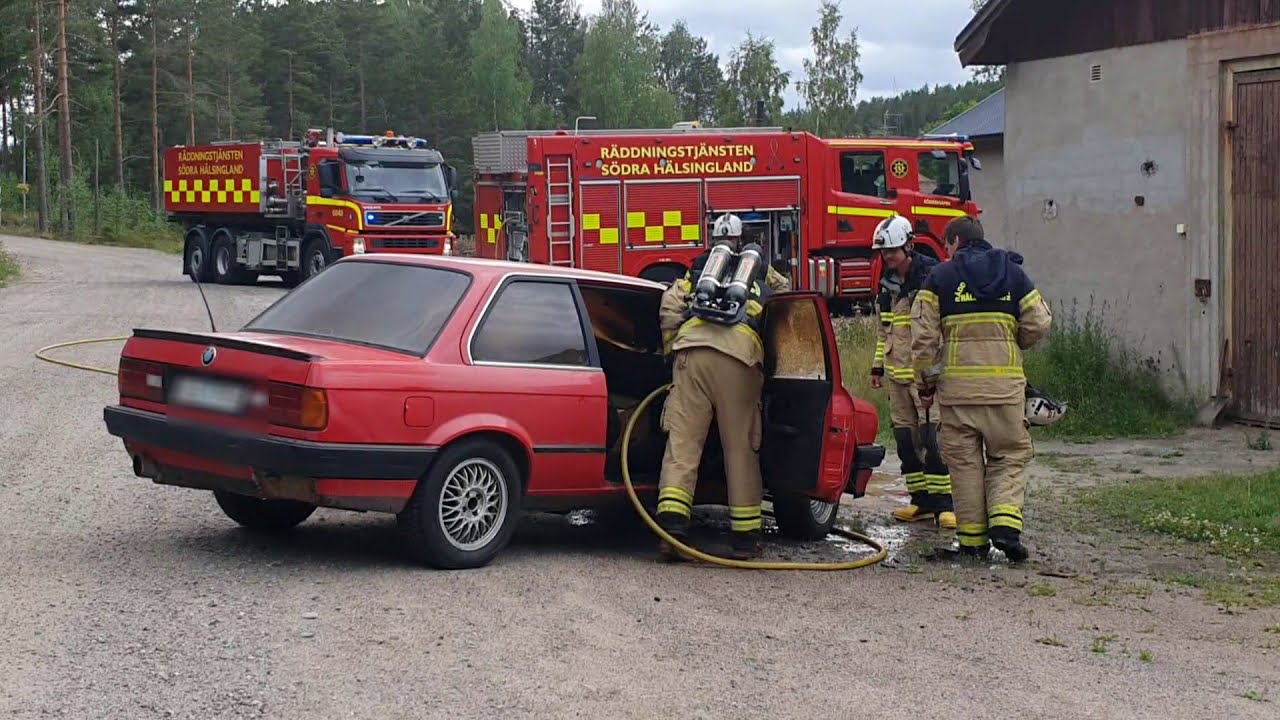 Bergvik: Bilbrand på Övre Bölegatan