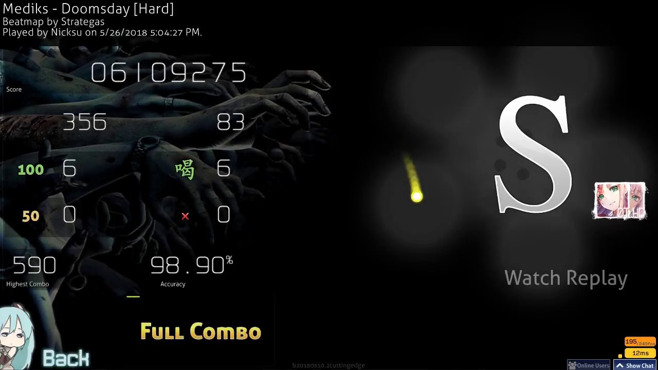 [osu!] Mediks - Doomsday (Hard) +HDDT - YouTube