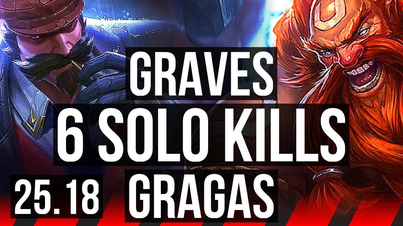 GRAVES vs GRAGAS (TOP) | 6 solo kills | KR Master | 25.18