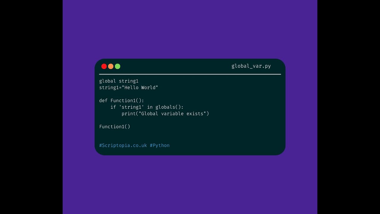 Python Variables - Check If A Global Variable Exists - Youtube