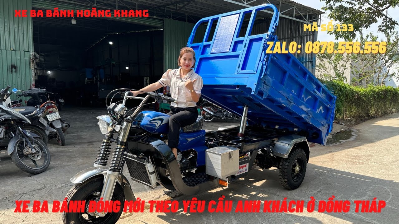 #xebabanh #xebagac Mẫu Xe Ba Bánh Chở Vật Liệu Xây Dựng Bửng Sau Mở Tự ...
