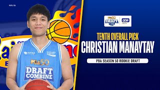 Christian Manaytay is the TENTH overall pick | PBA Season 50 Rookie Draft
