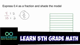Learn 5th Grade Math - Express 0.4 as a Fraction and Shade a Model