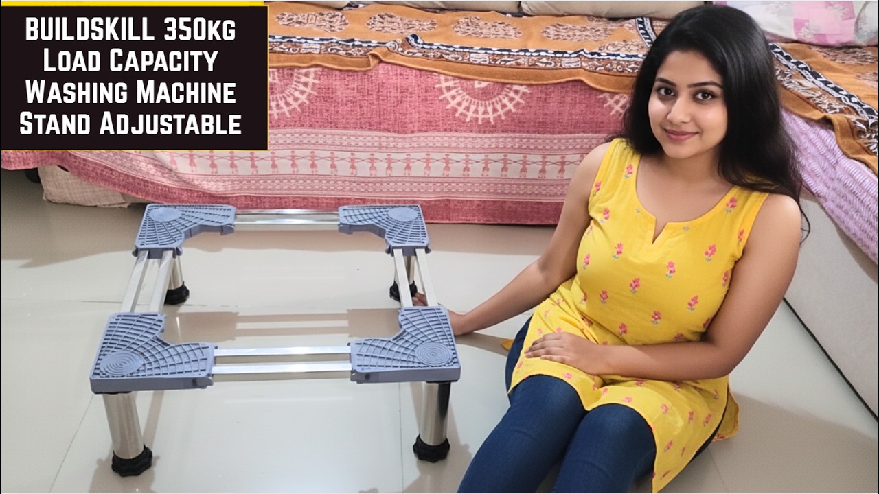 BUILDSKILL 350kg Anti-Vibration Washing Machine Stand Review | Adjustable, No Wheels, Height Stand