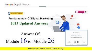 google digital garage exam answers 2023 | module 16 - 26 updated