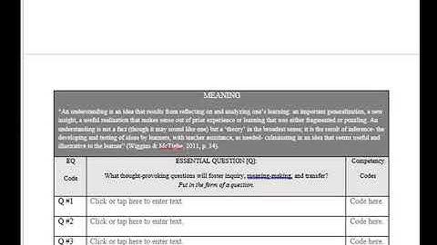 Understanding by Design - Stage 1