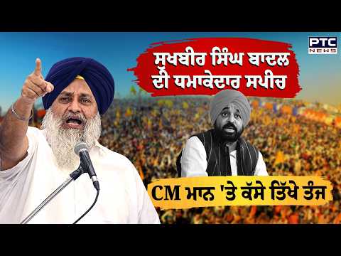Sukhbir Singh Badal ਦੀ ਧਮਾਕੇਦਾਰ ਸਪੀਚ , CM Mann 'ਤੇ ਕੱਸੇ ਤਿੱਖੇ ਤੰਜ | Punjabi News | Balachaur