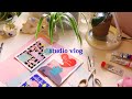 studio vlog ✿ 15: a pretty busy week (painting, sculpting, plants & packing!)