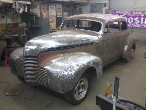 chopped-&-dropped-1940-chevy-2-door-sedan-(old-video-#2)-tinmama