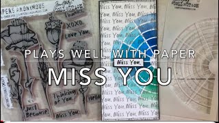 Miss You - Wheel Stencil Slimline Card