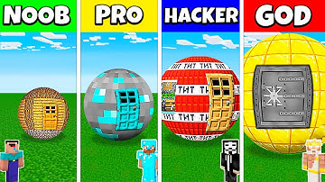 Minecraft Battle: NOOB vs PRO vs HACKER vs GOD: INSIDE SPHERE HOUSE BASE BUILD CHALLENGE / Animation