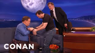 Ricky Gervais Teaches Conan \& Andy To Play \\