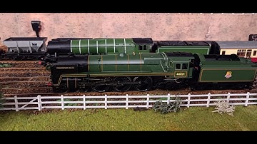 Running session on my model train railway, OO gauge.