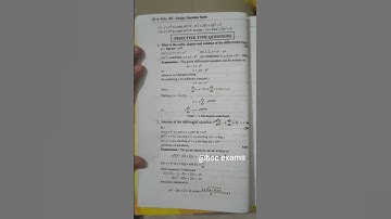 B.Sc Second Year Objective Questions Maths Paper two Differential equations and Integral .. part-5