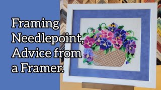 A helpful tip for framing needlepoint.