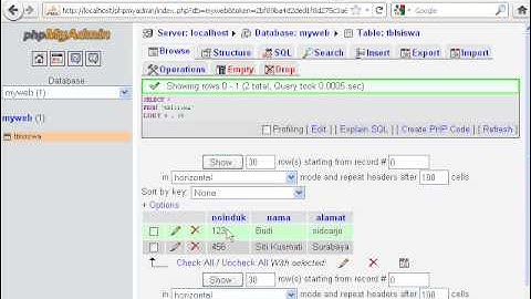 Tutorial PHP & MySQL - Menampilkan Isi Tabel