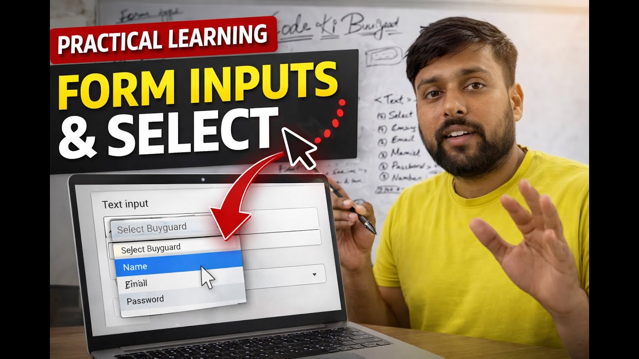 HTML Forms Complete Guide | Input Types & Select Dropdown (Live Example)