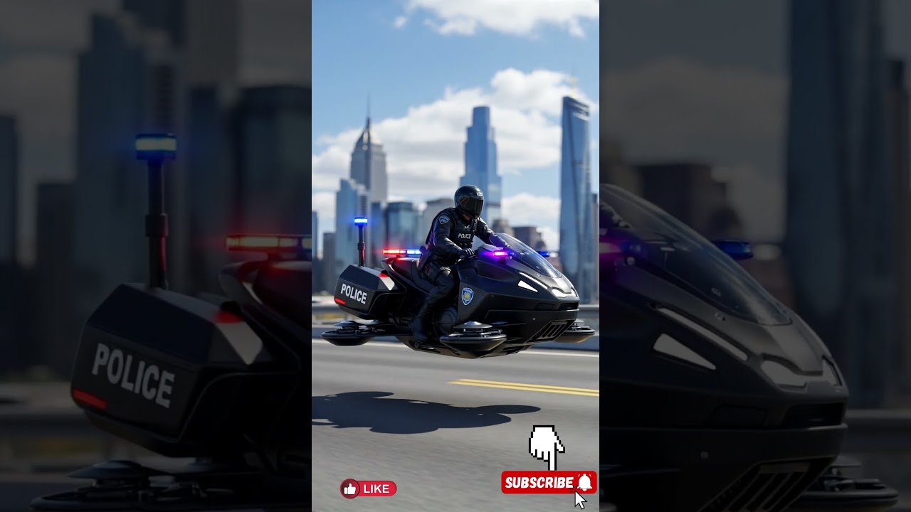 Caught from a Car! Ultra Realistic Police Hoverbike Chase 🚓✨🚀