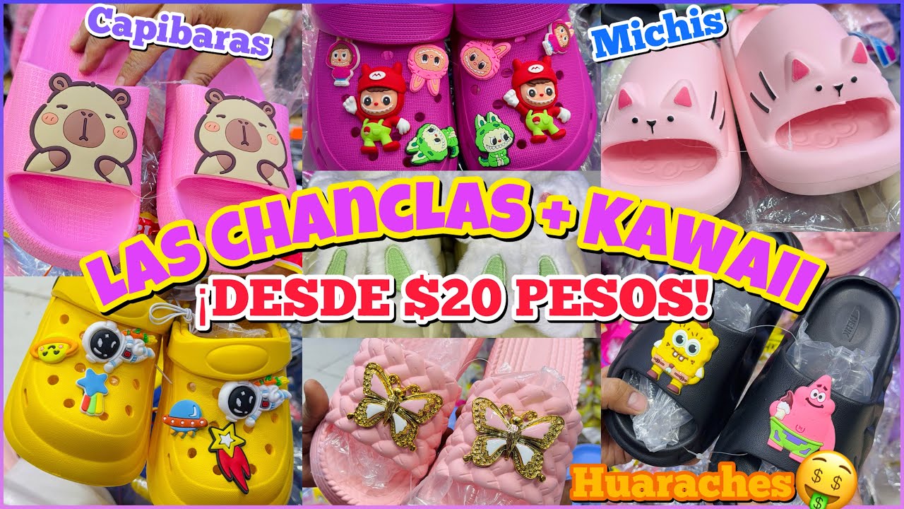 💖CHANCLAS BONITAS y BARATAS / ¡DESDE $20 PESITOS!🤑 / CHANCLAS STITCH, CAPIBARA, KUROMI / CENTRO CDMX