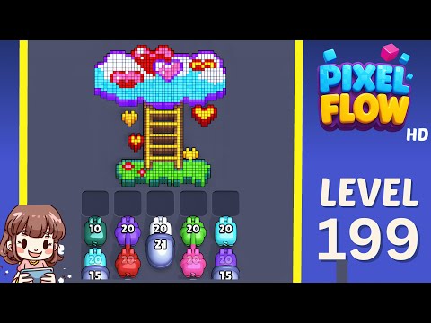 Pixel Flow Level 199 Solution Walkthrough