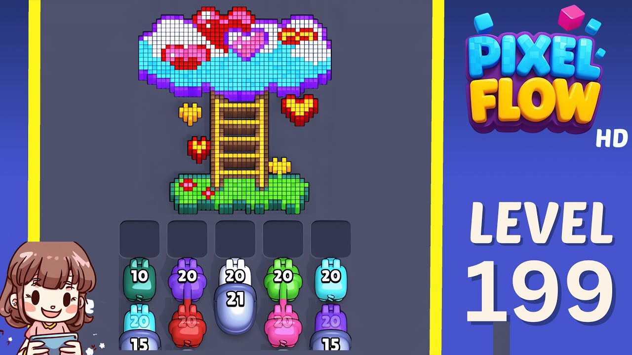 Pixel Flow Level 199 Solution Walkthrough - YouTube