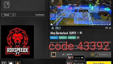Bgmi wow Parkour map code 43392 | Alice Borderland SUPER 1 | #bgmi #pubg #pubgmobile 