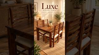 Luxe 4 Seater Dining Table Set | Solid Sheesham Wood | Natural Finish | Sona Arts