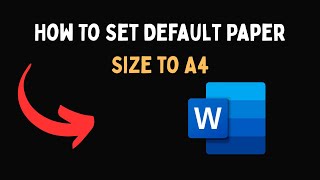 How To Set Default Paper Size to A4