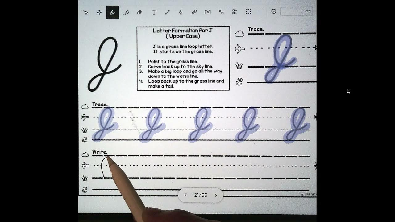 J Upper Case Wilson Cursive YouTube
