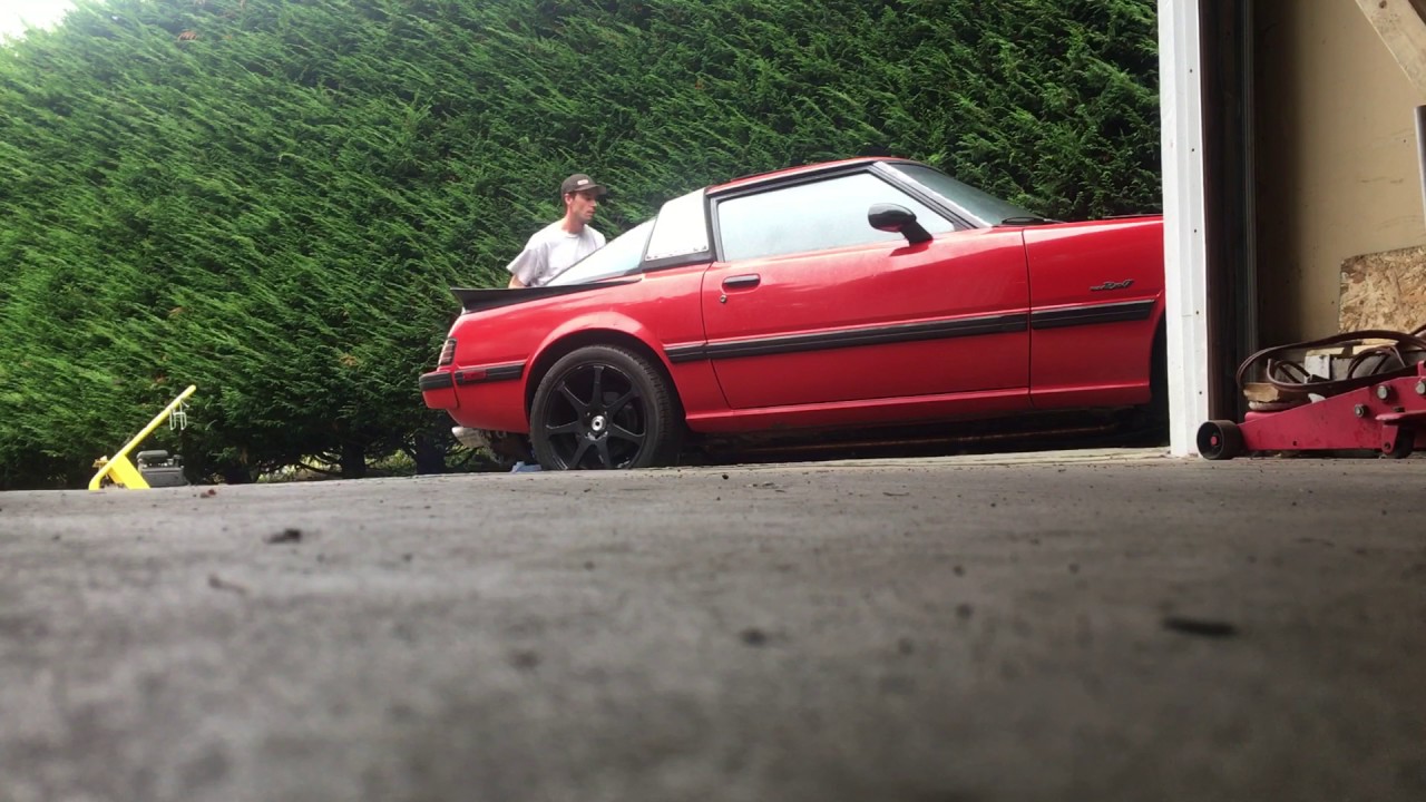 Rx7 sbc 350 turbo mild burnout - YouTube